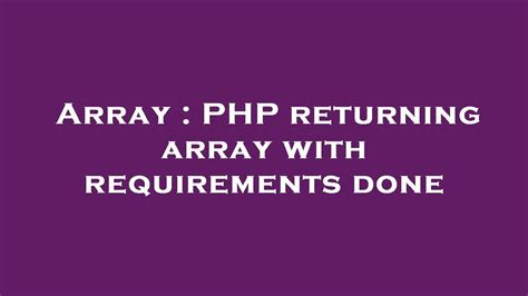 php return array|Iba pa.